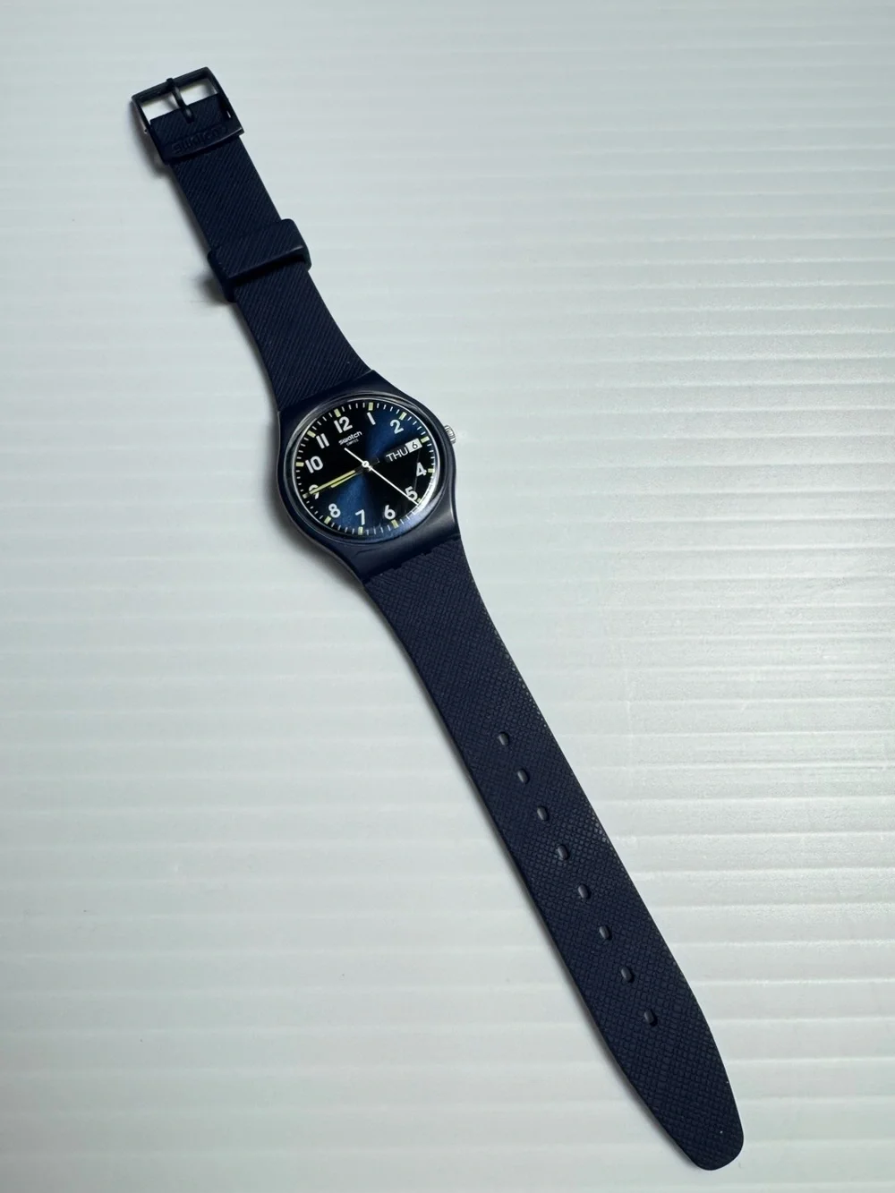 Swatch Sir Blue GN718 Analog Unisex Watch with Day-Date